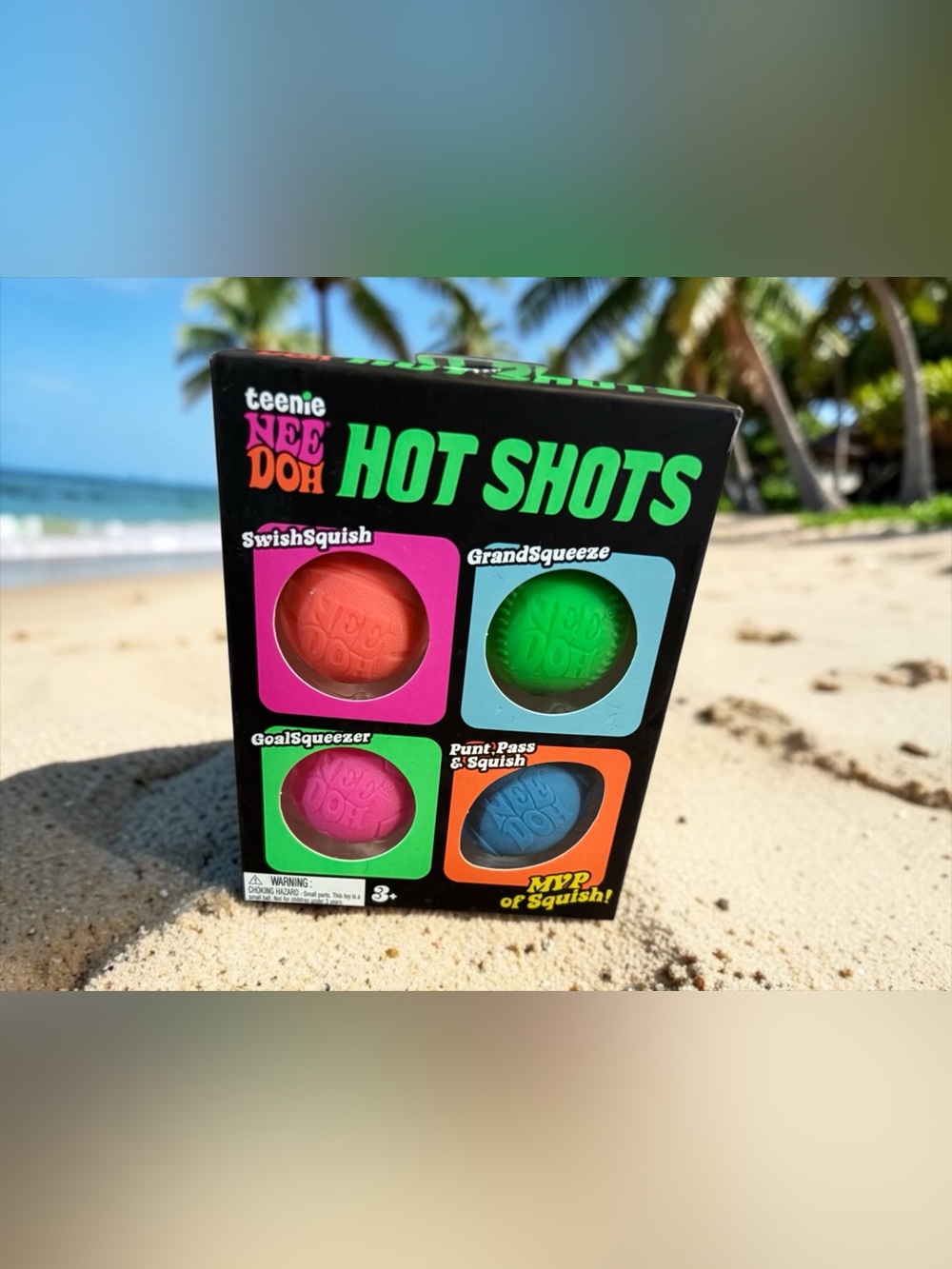 NEW Authentic NeeDoh Hot Shot 4-Pack 🔥 ⚽️🏀🏈⚾️